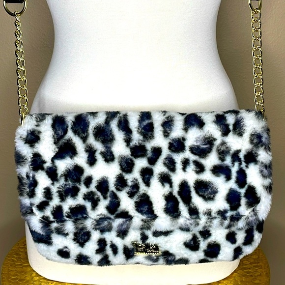 Betsey Johnson Handbags - Betsey Johnson Furry Plush Animal Leopard Cheetah Crossbody Purse